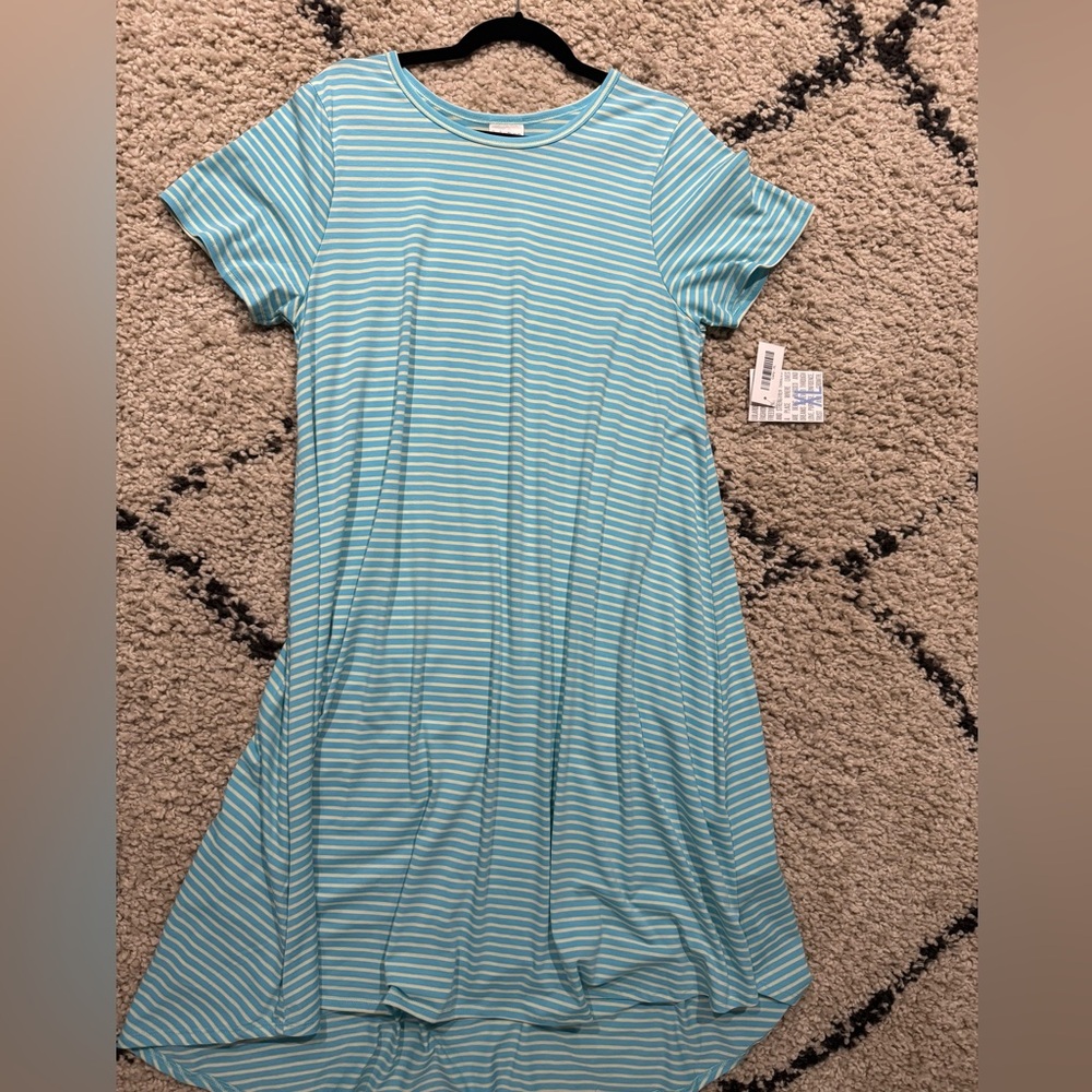 LuLaRoe Blue Striped Dress